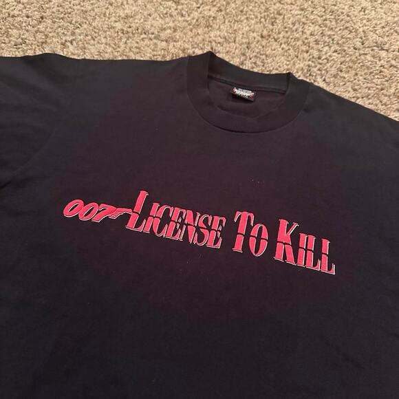 1985 Rare James Bond 007 License To Kill Movie Promo Shirt Sz.L Made in USA - Picture 4 of 7